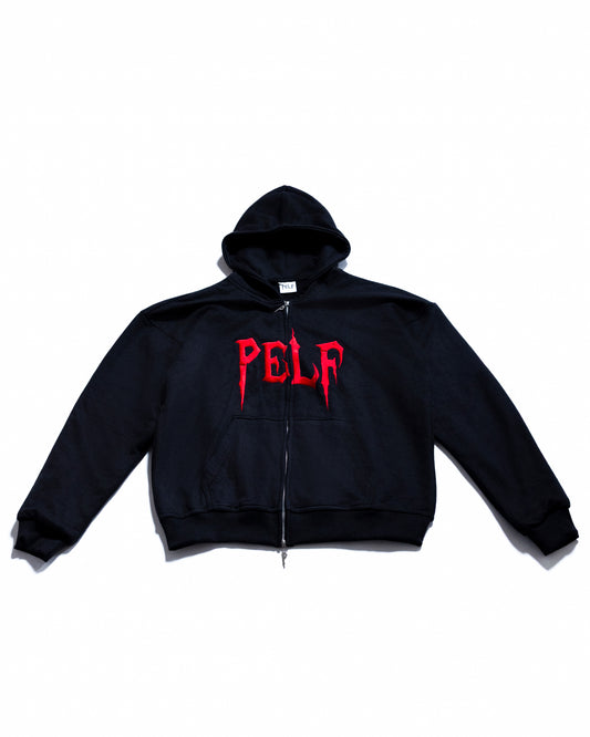 "Black/Red" Zip Up Definition Hoodie